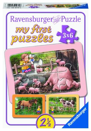 Ravensburger Kinderpuzzle - 05679 Lotta auf dem Bauernhof - My First Puzzle für Kinder ab 2,5 Jahren, mit 3x6 Teilen