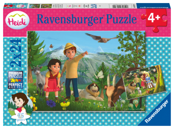 Ravensburger Kinderpuzzle 05672 - Heidi's Abenteuer - 2x24 Teile Heidi Puzzle für Kinder ab 4 Jahren