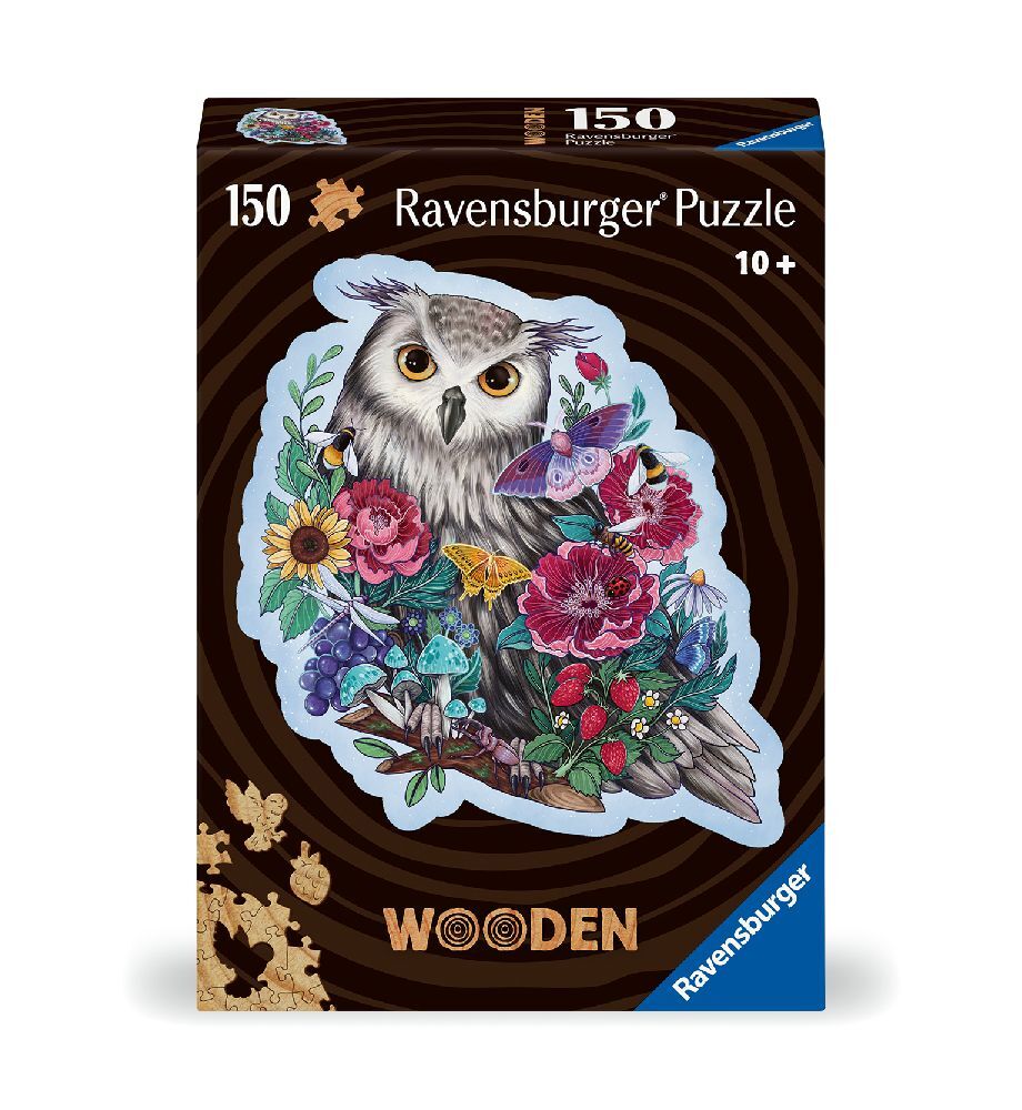 Ravensburger Puzzle 17511 - Geheimnisvolle Eule - 150 Teile Kontur-Holzpuzzle mit stabilen, individuellen Puzzleteilen und 15 kleinen Holzfiguren (Whimsies), für Kinder und Erwachsene ab 10 Jahren main product photo