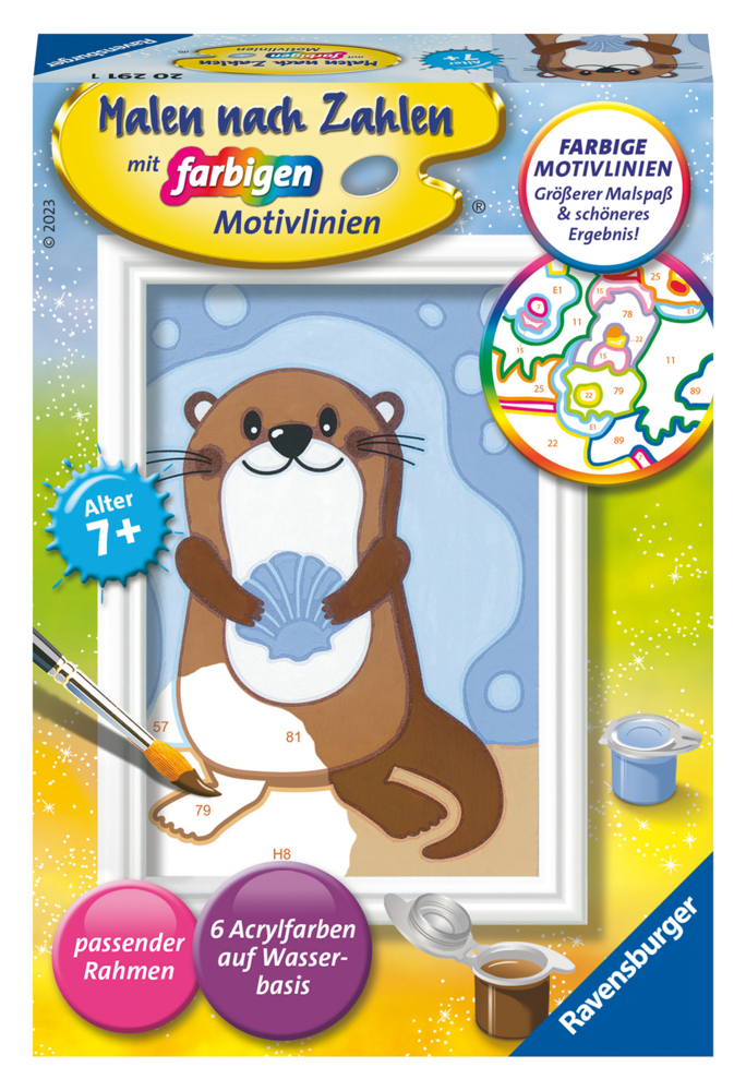 Ravensburger Malen nach Zahlen 20291 - Fröhlicher Otter - Kinder ab 7 Jahren main product photo