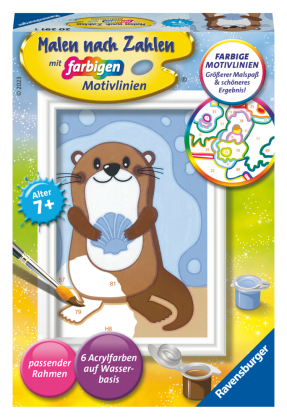 Ravensburger Malen nach Zahlen 20291 - Fröhlicher Otter - Kinder ab 7 Jahren
