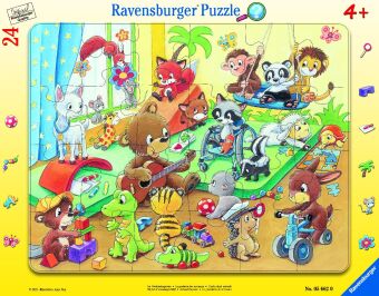 Ravensburger Kinderpuzzle - 05662 Im Tierkindergarten - 24 Teile Rahmenpuzzle für Kinder ab 4 Jahren mit Suchspiel