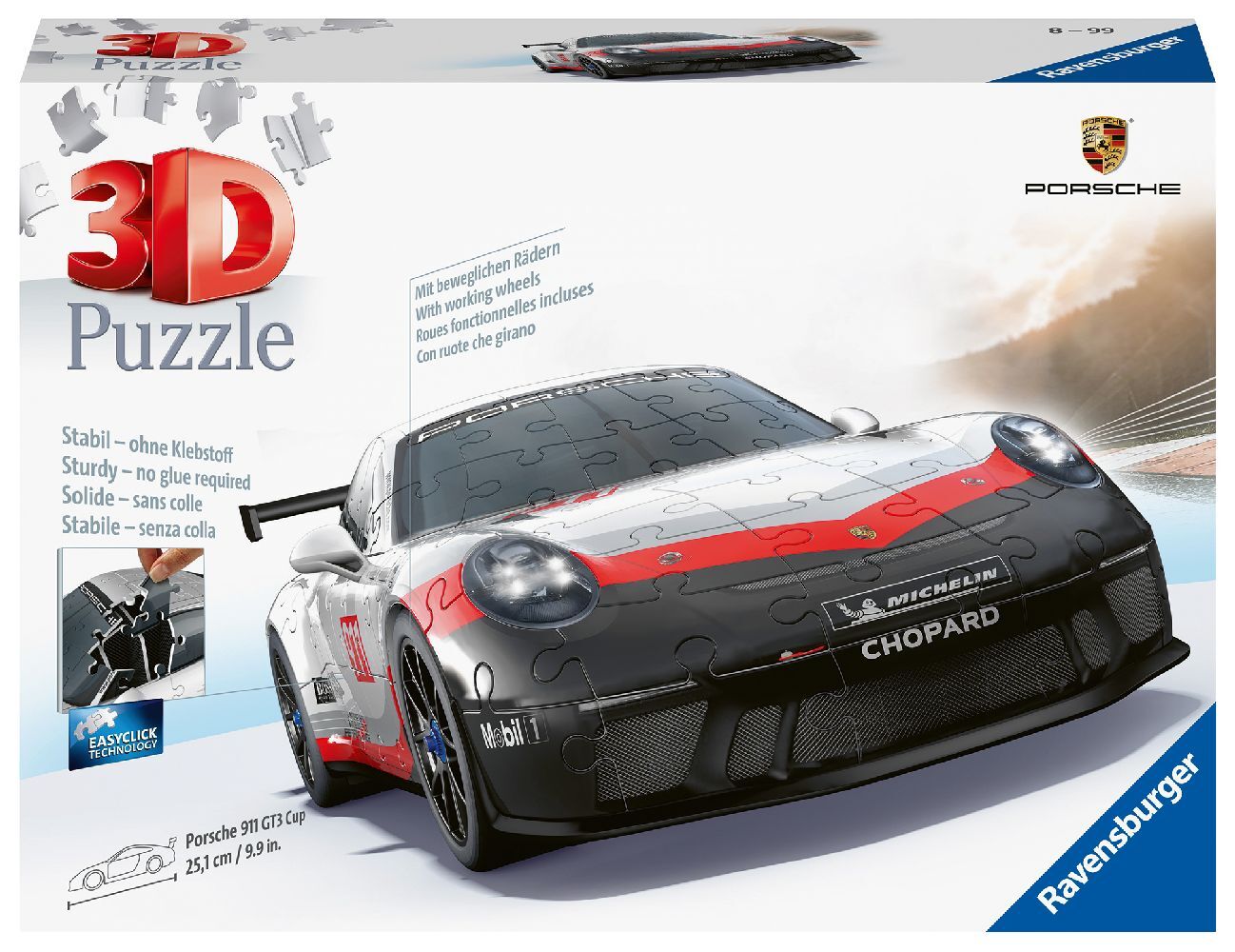 Ravensburger 3D Puzzle Porsche 911 GT3 Cup 11557 - Das berühmte Fahrzeug und Sportwagen als 3D Puzzle Auto main product photo