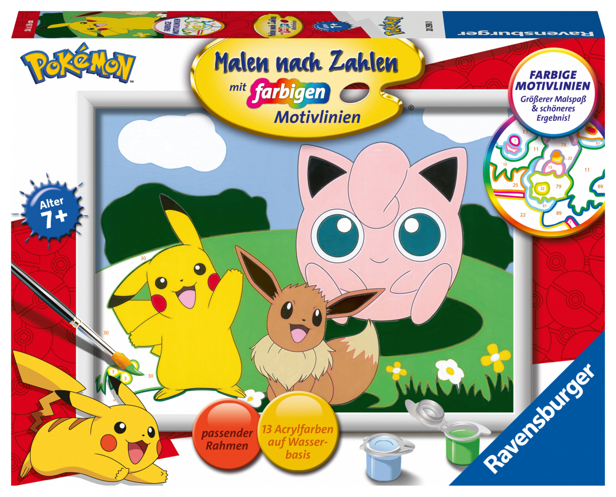 Ravensburger Malen nach Zahlen 20298 - Pokémon Abenteuer - Kinder ab 7 Jahren main product photo