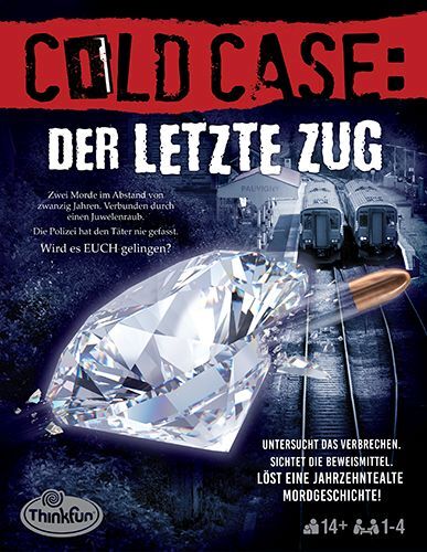 ThinkFun - Cold Case: Der letzte Zug. Der Krimi im eigenen Heim. Was ist passiert? Ein Rätsel-Spiel für Einen oder in der Gruppe ab 14 Jahren main product photo