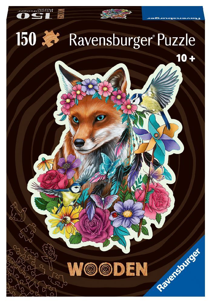 Ravensburger Puzzle 17512 - Bunter Fuchs - 150 Teile Kontur-Holzpuzzle mit stabilen, individuellen Puzzleteilen und 15 kleinen Holzfiguren (Whimsies), für Kinder und Erwachsene ab 10 Jahren main product photo