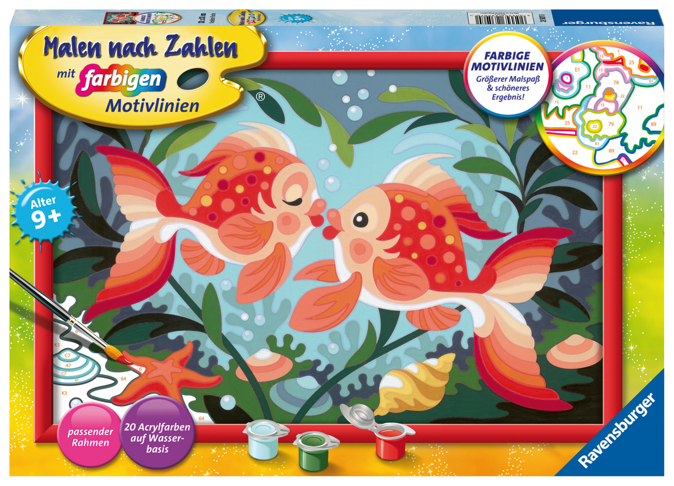 Ravensburger Malen nach Zahlen 23507 - Verliebte Fische - Kinder ab 9 Jahren main product photo