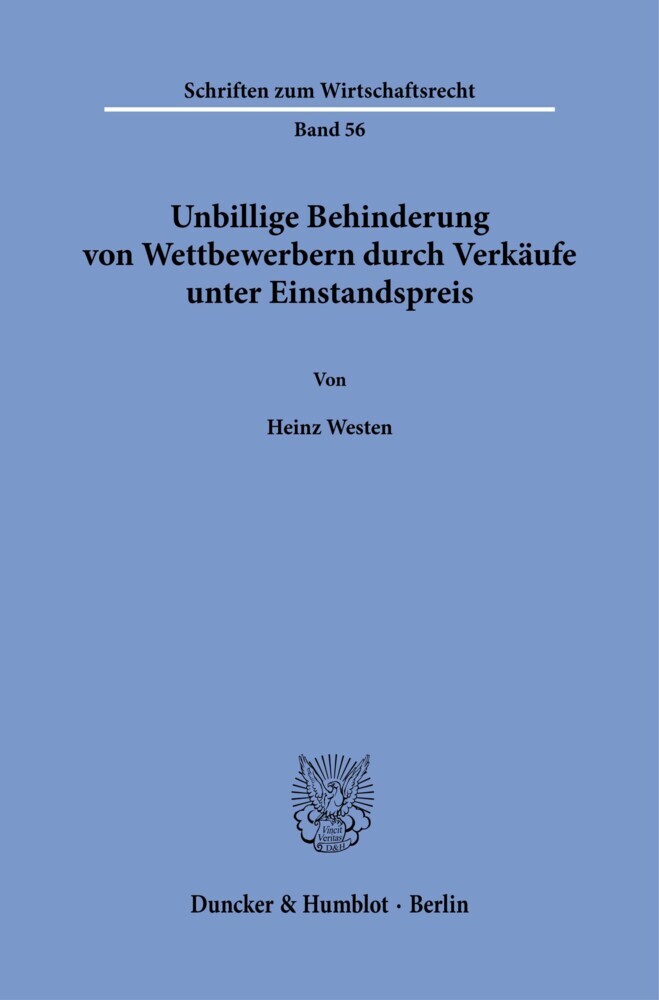 Unbillige Behinderung von Wettbewerbern durch Verkäufe unter Einstandspreis. main product photo