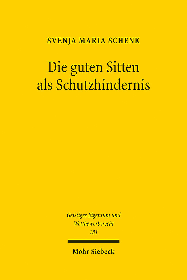 Die guten Sitten als Schutzhindernis main product photo