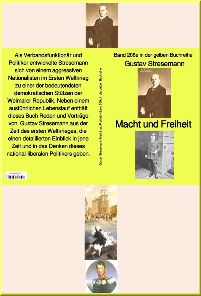 Gustav Stresemann: Macht und Freiheit - Band 206e in der gelben Buchreihe - bei Jürgen Ruszkowski main product photo