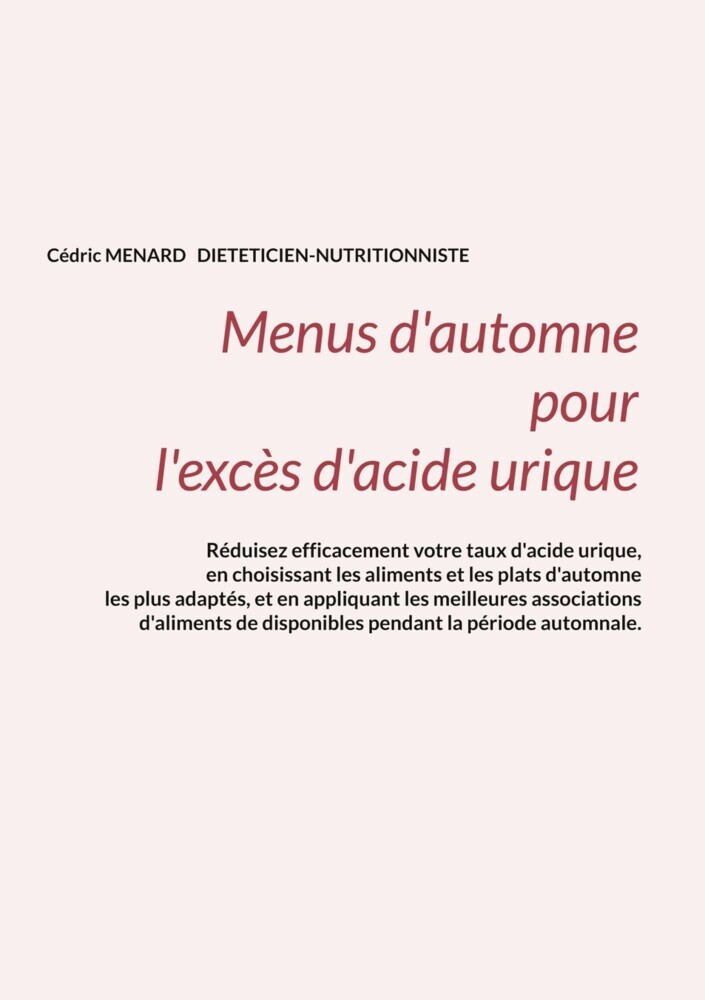 Menus d'automne pour l'excès d'acide urique. main product photo