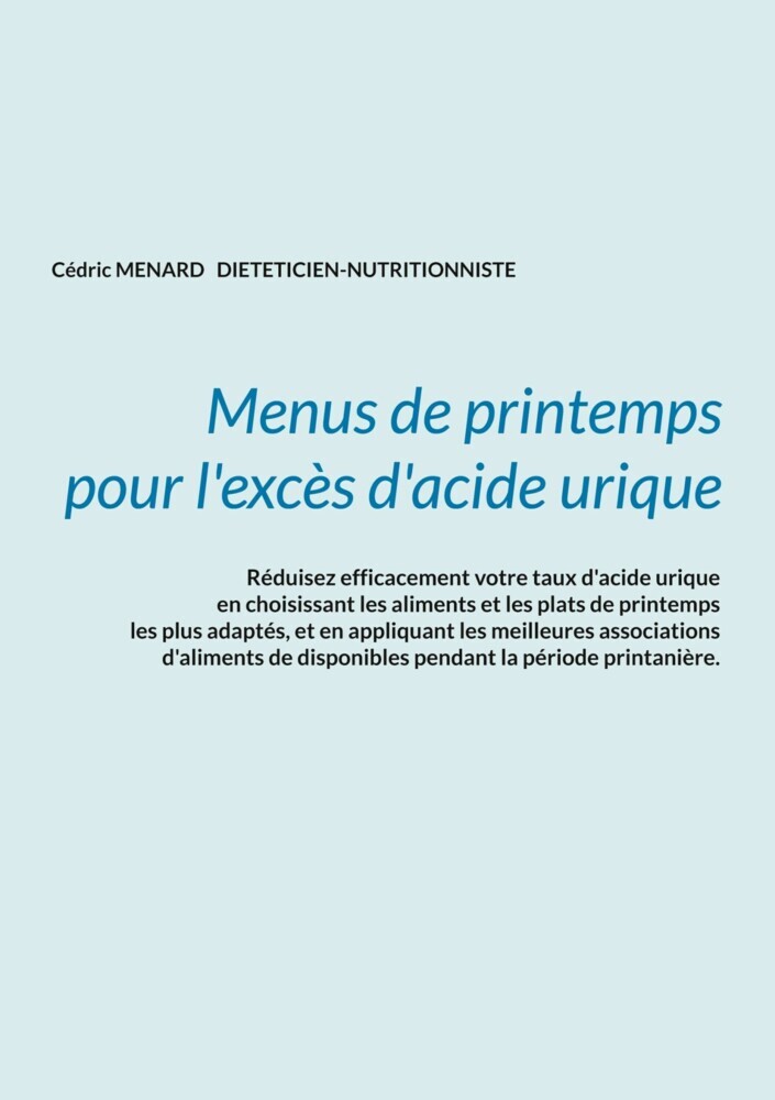 Menus de printemps pour l'excès d'acide urique. main product photo