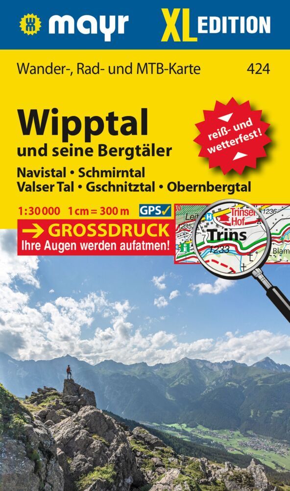 Mayr Wanderkarte Wipptal und seine Bergtäler 1:30.000 main product photo