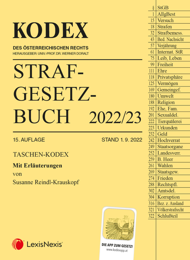 Taschen-Kodex Strafgesetzbuch 2022 - inkl. App main product photo