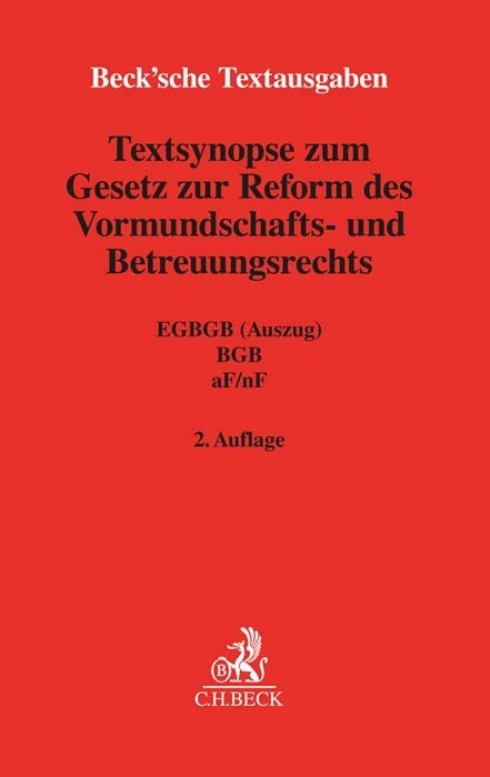Textsynopse zum Gesetz zur Reform des Vormundschafts- und Betreuungsrechts main product photo