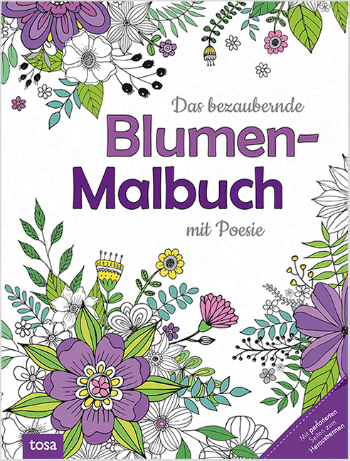 Das bezaubernde Blumen-Malbuch mit Poesie main product photo