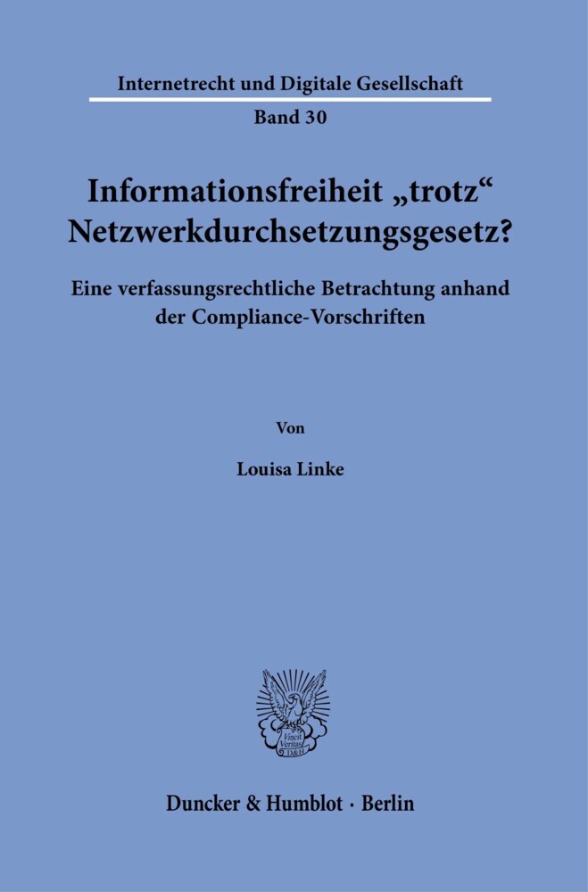 Informationsfreiheit ?trotz? Netzwerkdurchsetzungsgesetz? main product photo