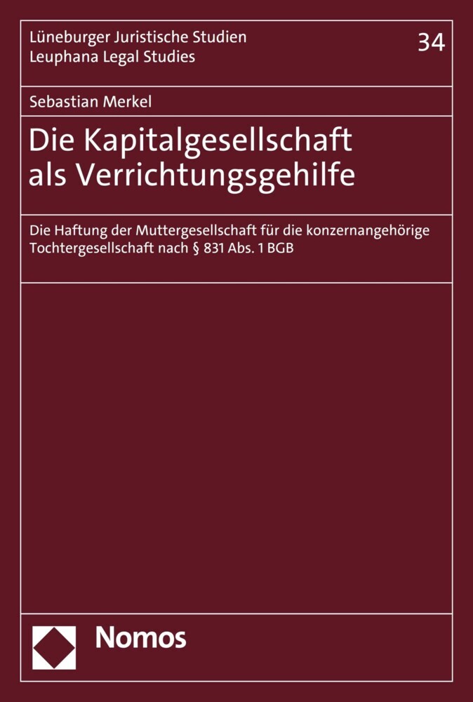 Die Kapitalgesellschaft als Verrichtungsgehilfe main product photo