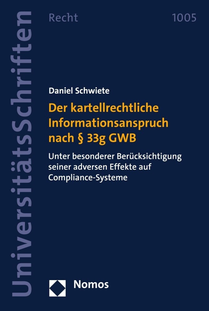 Der kartellrechtliche Informationsanspruch nach § 33g GWB main product photo