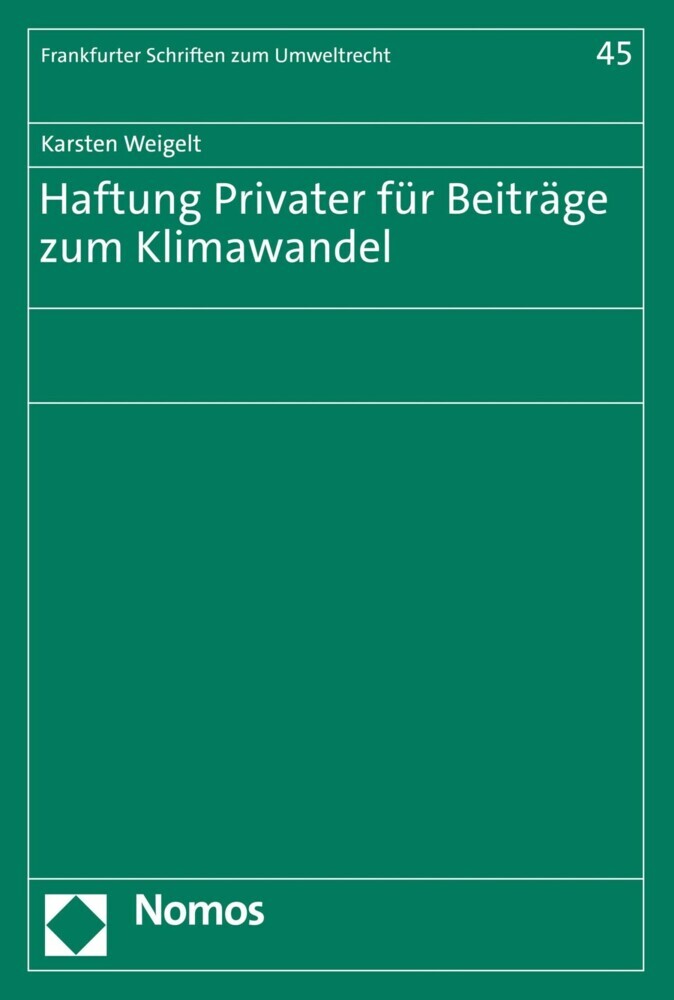 Haftung Privater für Beiträge zum Klimawandel main product photo