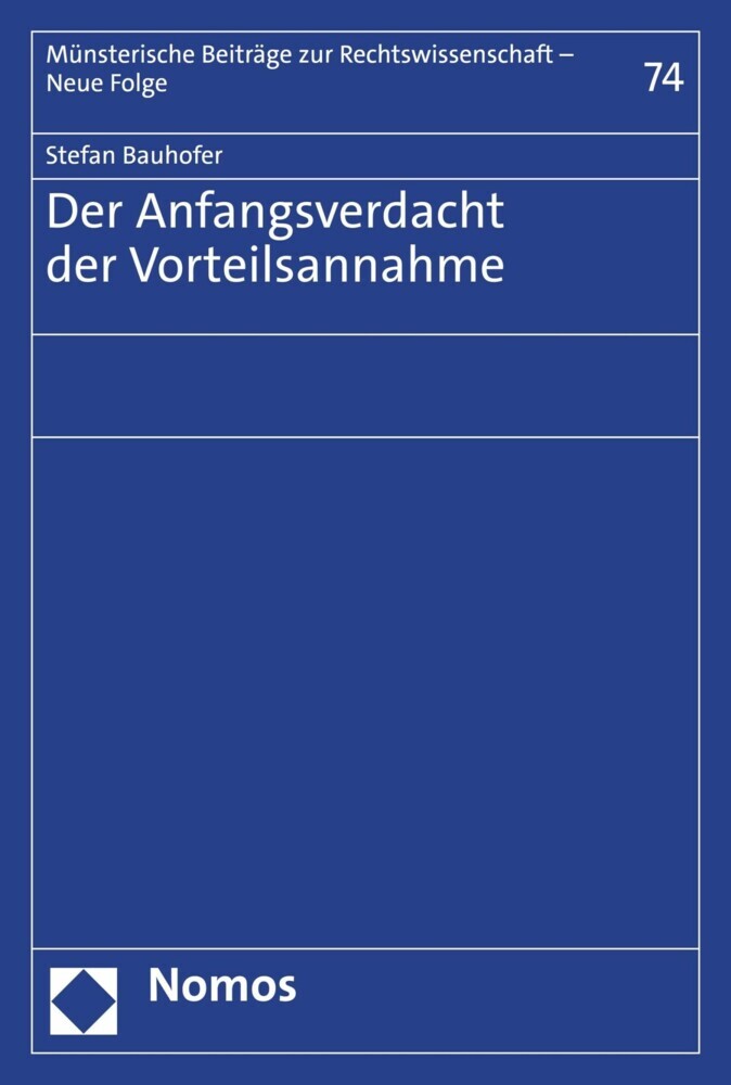Der Anfangsverdacht der Vorteilsannahme main product photo