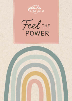 Feel The Power - Nachhaltiges Notizbuch in A5 mit Hardcover und Regenbogen-Motiv