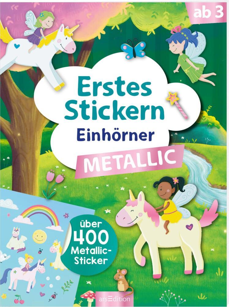 Erstes Stickern Metallic - Einhörner main product photo