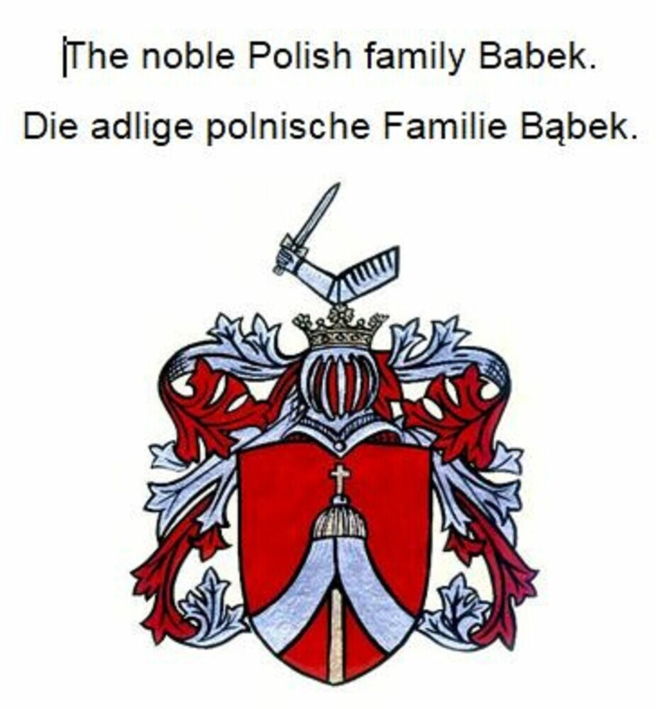 The noble Polish family Babek. Die adlige polnische Familie Babek. main product photo