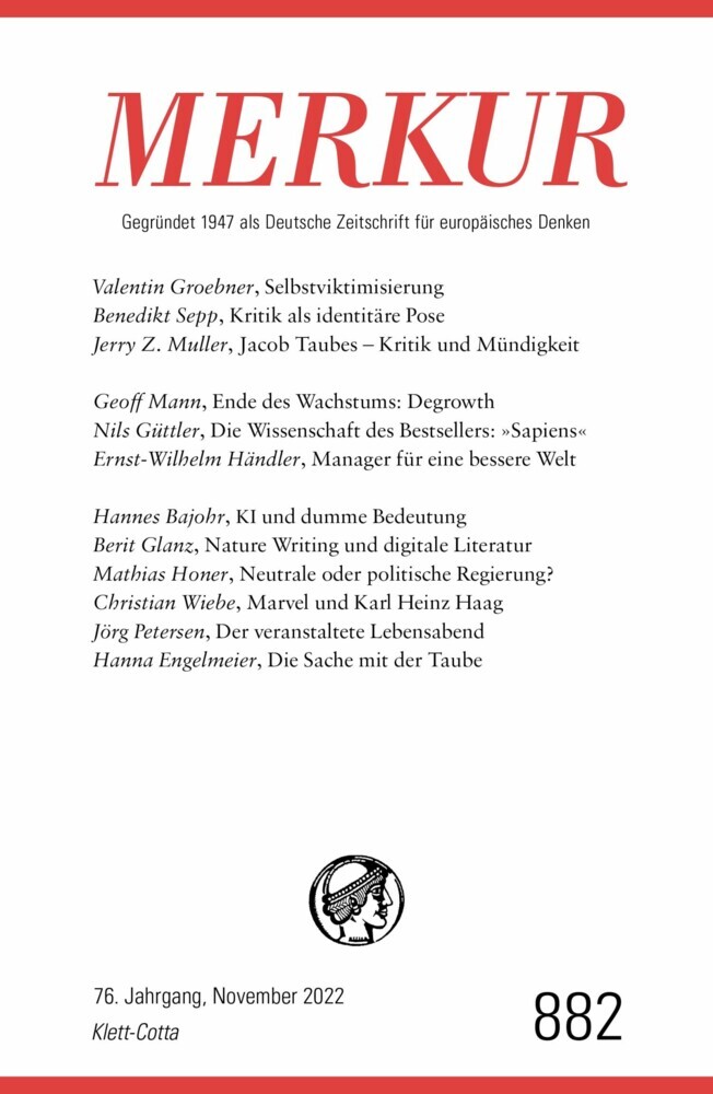 MERKUR Gegründet 1947 als Deutsche Zeitschrift für europäisches Denken - 11/2022 main product photo