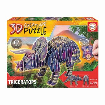 EDUCA - 3D Triceratops 67 Teile Puzzle