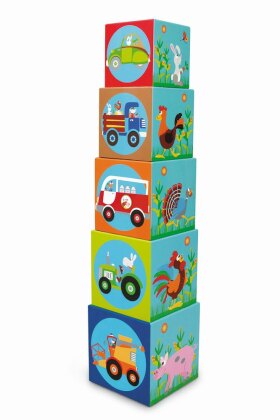 SCRATCH - Jumbo Stapelspiel Pyramide Bauernhof