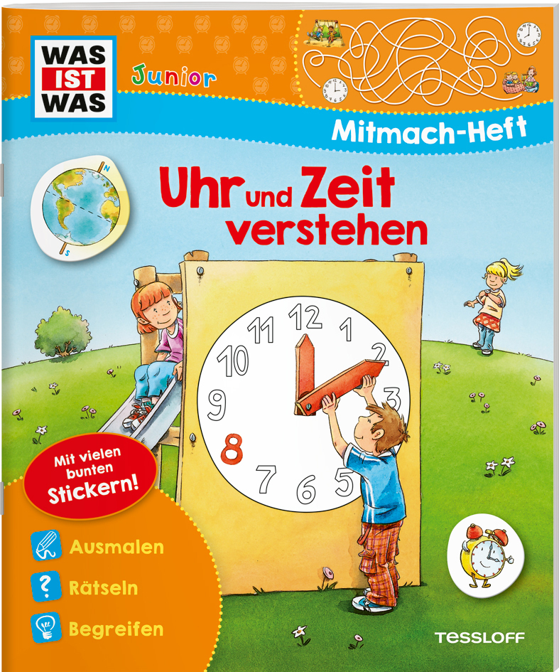 WAS IST WAS Junior Mitmach-Heft Uhr und Zeit verstehen main product photo