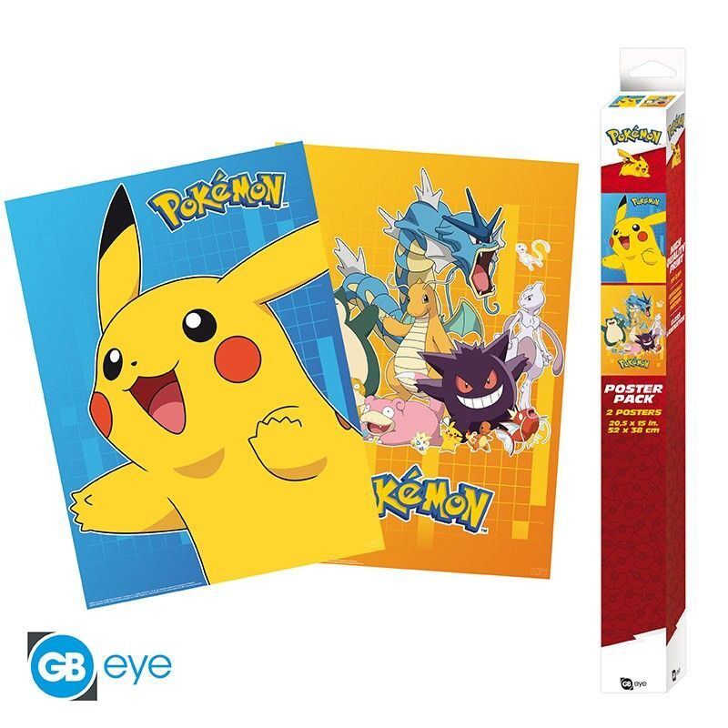 POKEMON Set 2 Chibi Posters - Farbige Charaktere (52x38) main product photo