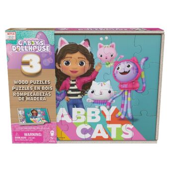 CGI Gabbys Dollhouse Holzpuzzle 3er Set