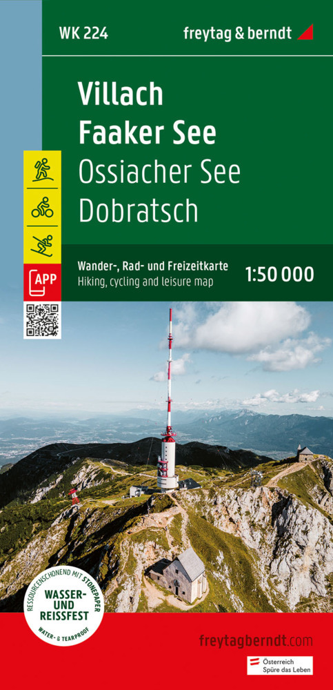 Villach - Faaker See, Wander-, Rad- und Freizeitkarte 1:50.000, freytag & berndt, WK 224 main product photo