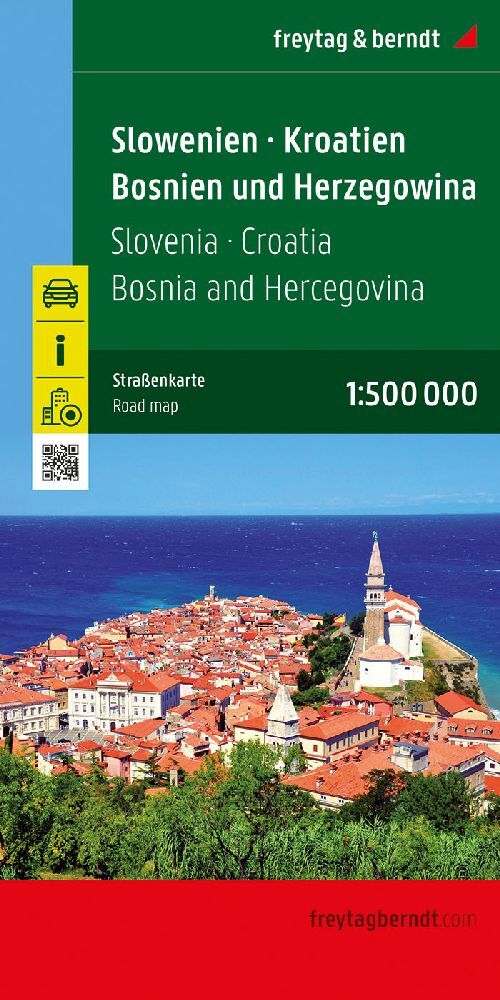 Slowenien - Kroatien - Bosnien und Herzegowina, Straßenkarte 1:500.000, freytag & berndt main product photo