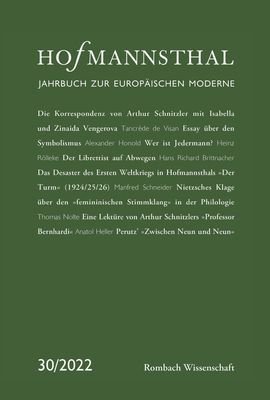 Hofmannsthal - Jahrbuch zur europäischen Moderne main product photo
