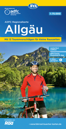 ADFC-Regionalkarte Allgäu 1:75.000, mit Tagestourenvorschlägen, reiß- und wetterfest, E-Bike-geeignet, GPS-Tracks-Download