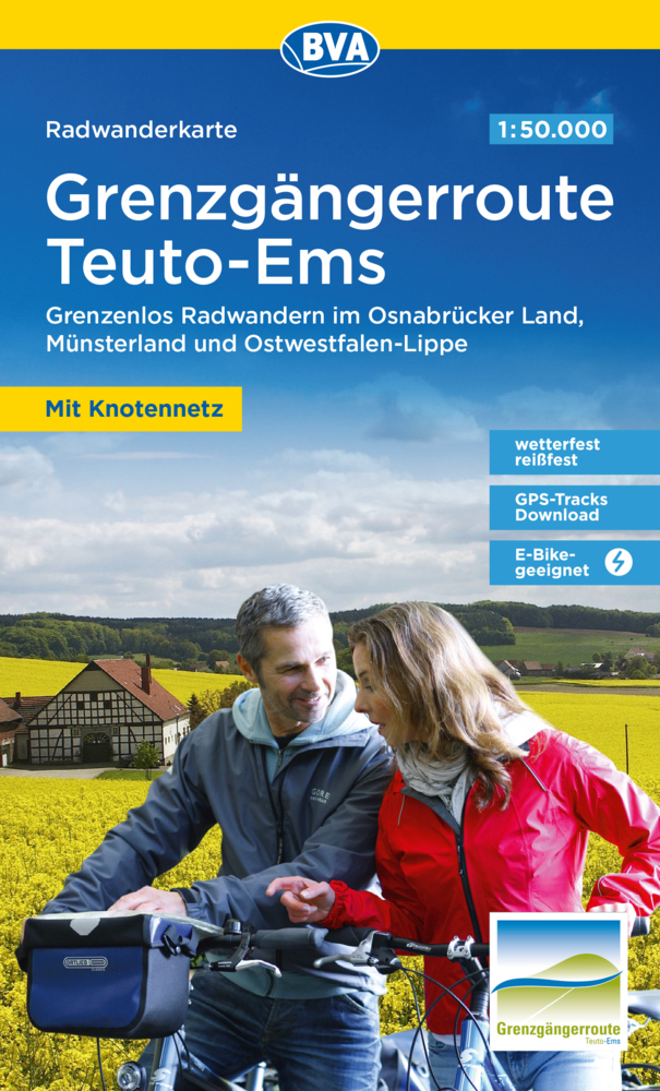 Radwanderkarte BVA Radwandern auf der Grenzgängerroute Teuto-Ems 1:50.000, reiß- und wetterfest, GPS-Tracks Download main product photo
