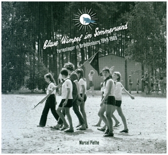 Blaue Wimpel im Sommerwind
