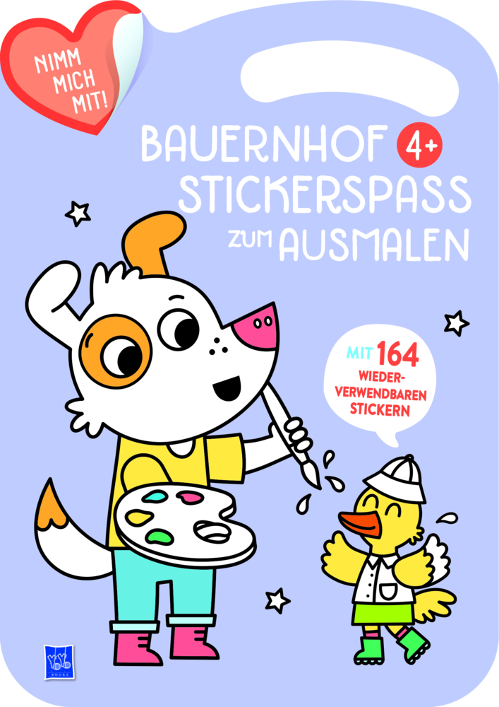 Bauernhof Stickerspaß zum Ausmalen 4+ (Cover violett, Hund), m. 164 Beilage main product photo