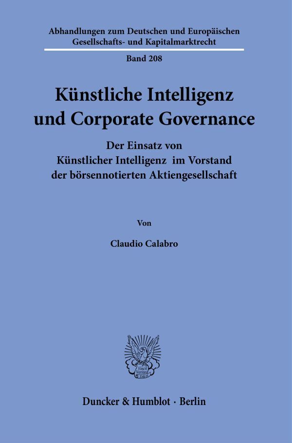 Künstliche Intelligenz und Corporate Governance. main product photo