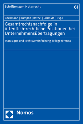 Gesamtrechtsnachfolge in öffentlich-rechtliche Positionen bei Unternehmensübertragungen main product photo