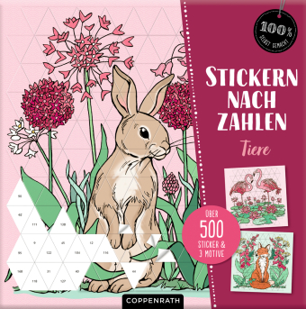 Stickern nach Zahlen Tiere