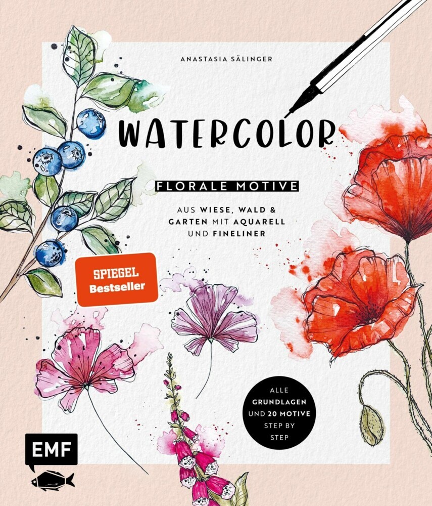 Watercolor - Florale Motive aus Wiese, Wald & Garten mit Aquarell und Fineliner main product photo