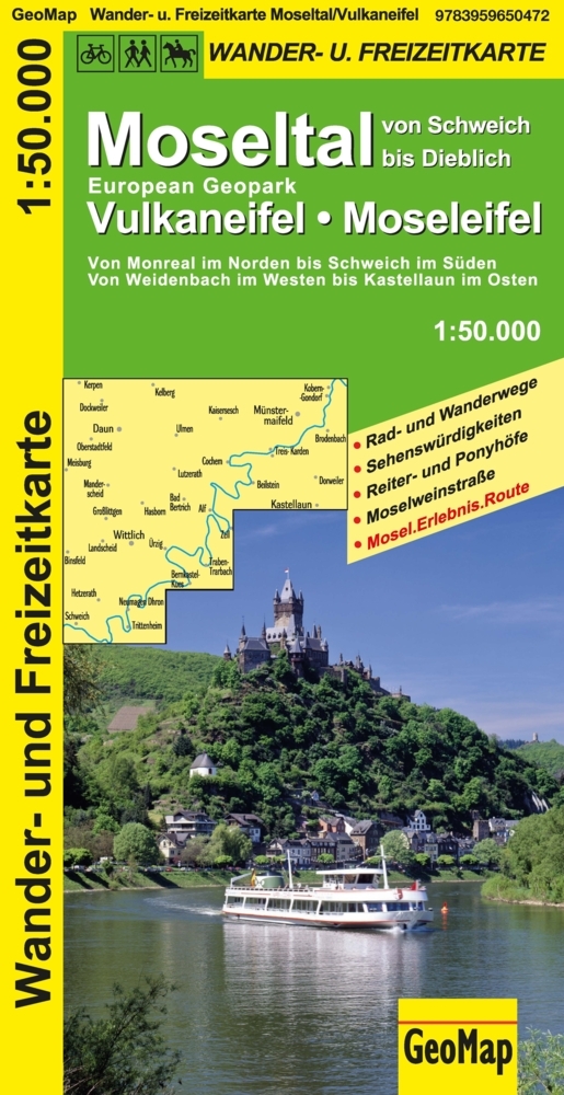 Moseltal, Vulkaneifel, Moseleifel Wander- und Freizeitkarte main product photo