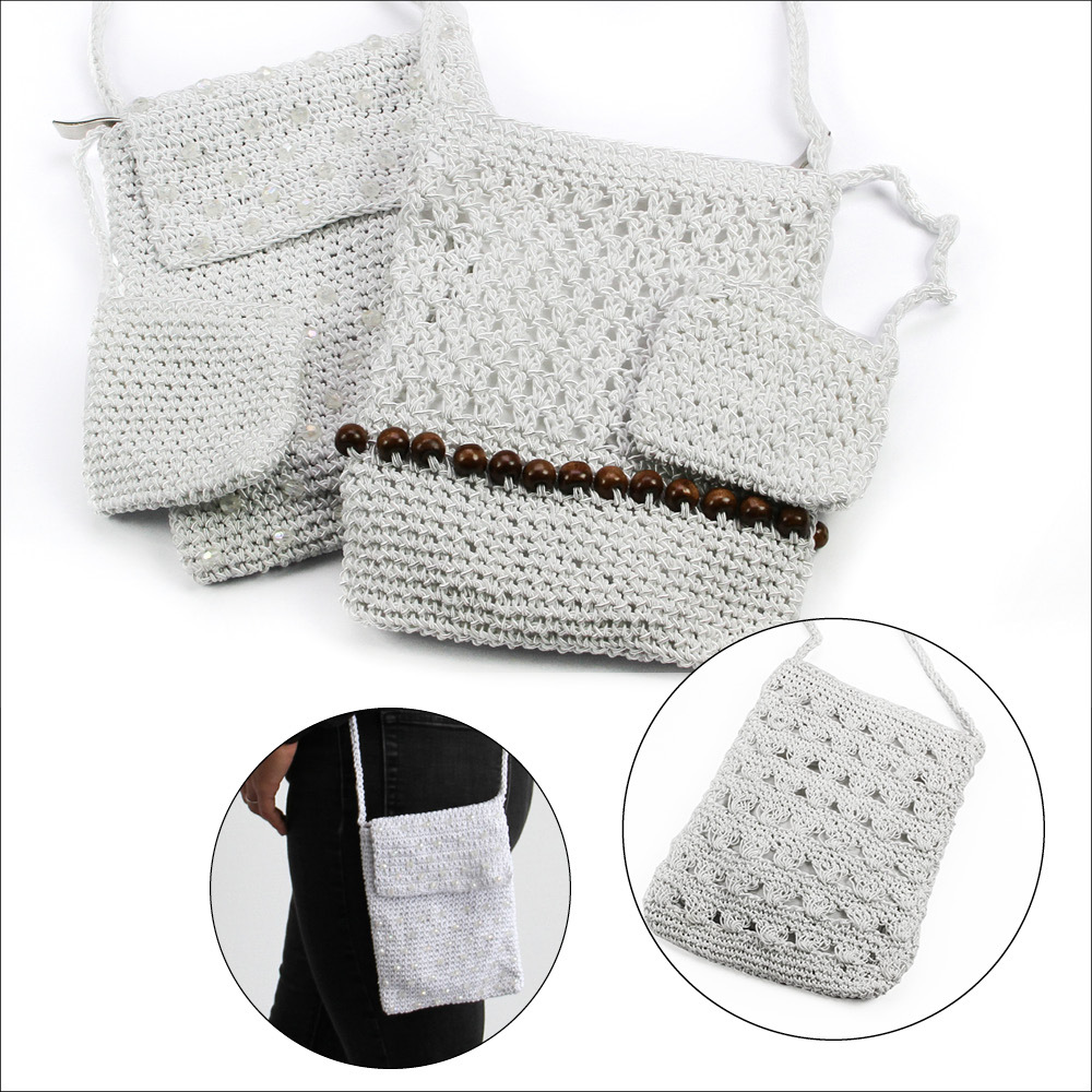Handyhandtasche retro, Farbe weiß, für alle Handy-Formate main product photo