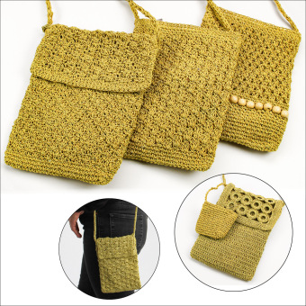 Handyhandtasche retro, Farbe grün, für alle Handy-Formate