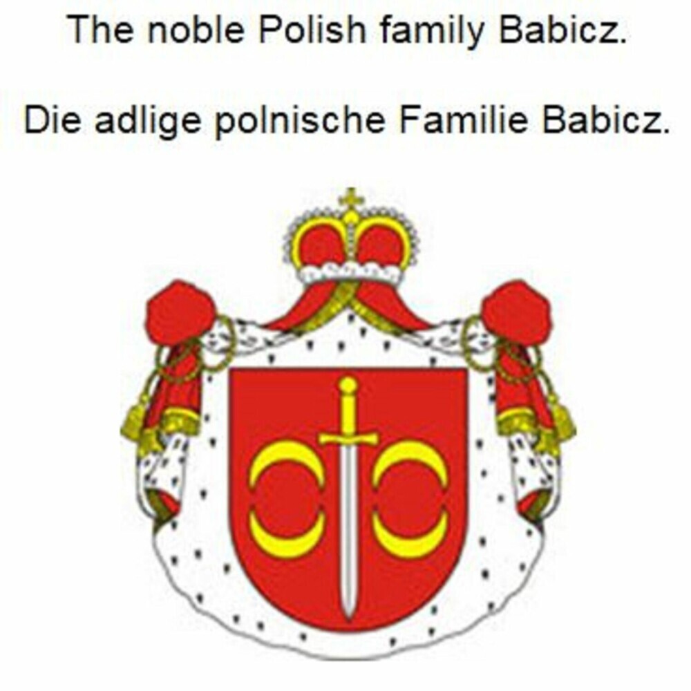 The noble Polish family Babicz. Die adlige polnische Familie Babicz. main product photo