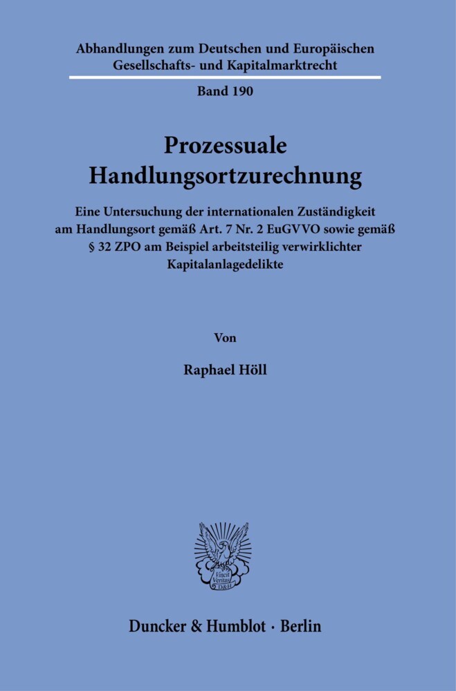 Prozessuale Handlungsortzurechnung. main product photo